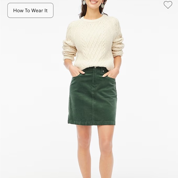J. Crew Green Mini Skirt - Picture 2 of 4